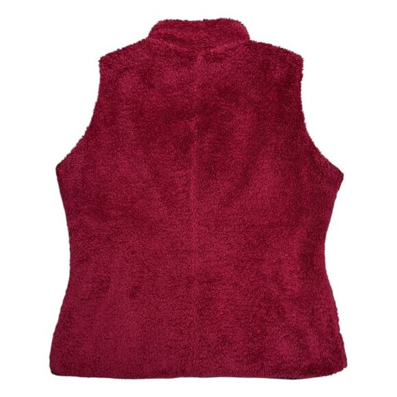 PATAGONIA Reversible 2-in-1 Faux Fur Designer Fleece Red Outdoor Vest Womens XL - Picture 7 of 8
